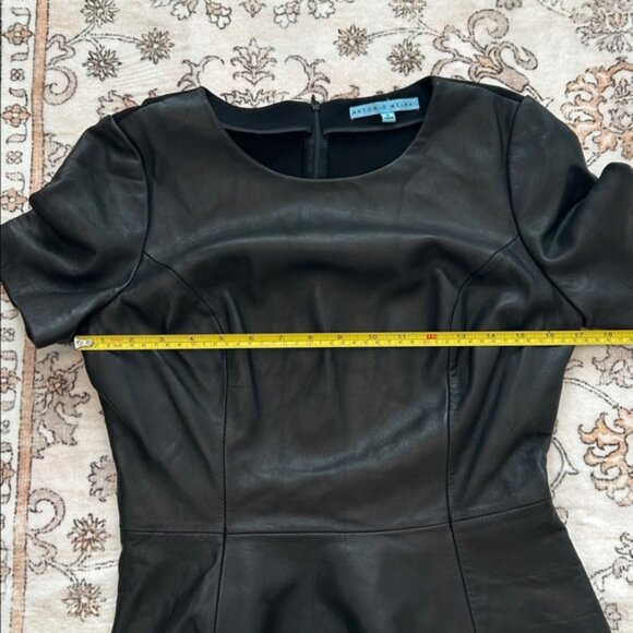 Antonio Melani Peplum Leather Top Size Small EUC - Picture 9 of 11